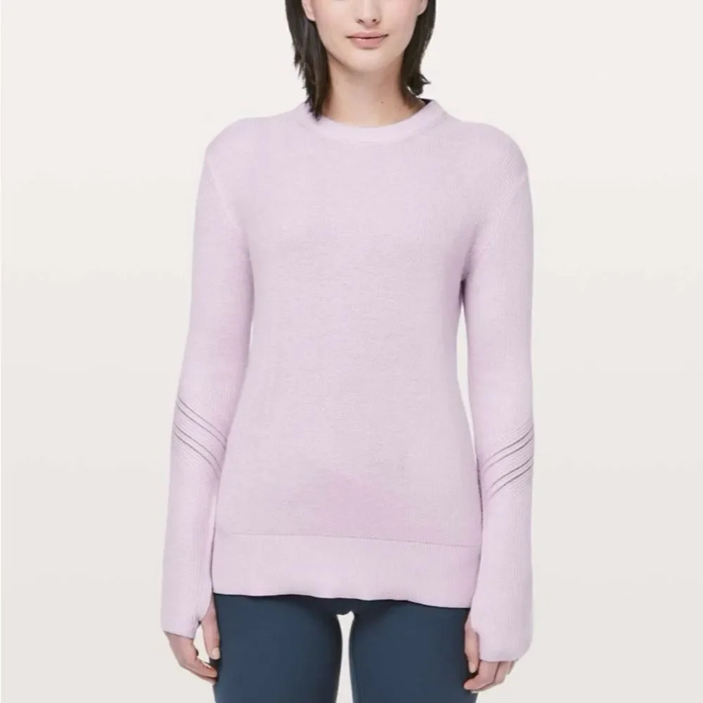 Lululemon sz 10 Time To Restore Sweater
Sheer Lilac lavender sweater thumb holes